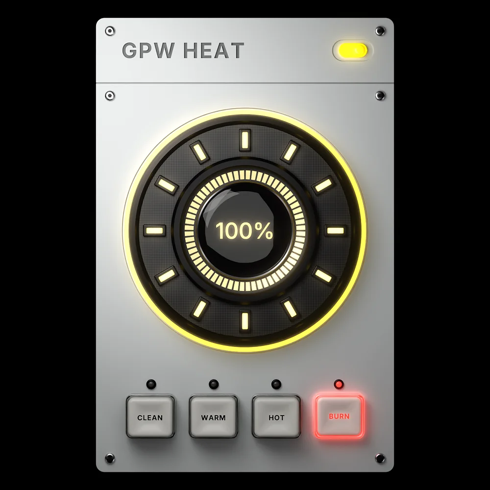 GPW Heat saturation plugin: the reactor lit, BURN selected